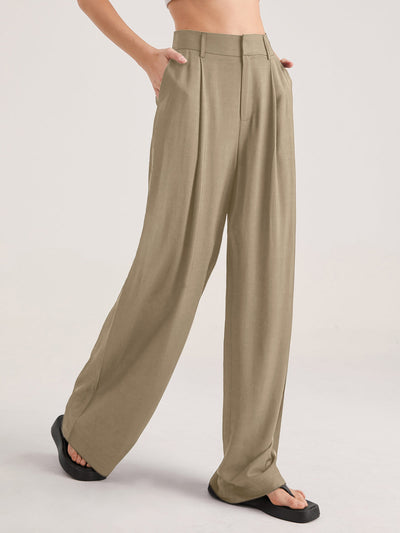 High Waisted Wide Leg Trousers