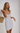 White Linen Button Front Mini Dress