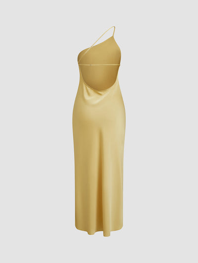 Open Back Satin Maxi Dress