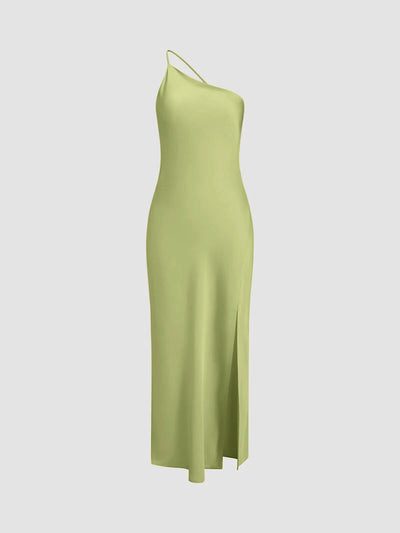 Open Back Satin Maxi Dress