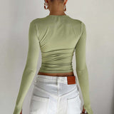 Semi-Sheer Long Sleeve Crop Top 3