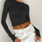 Semi-Sheer Long Sleeve Crop Top 6