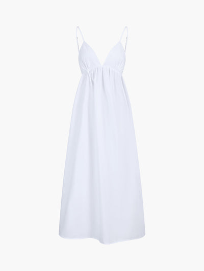 Coastal Open Back Cotton Maxi Dress