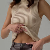Minimalist Mock Neck Rib Tank Top 1