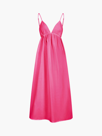 Coastal Open Back Cotton Maxi Dress