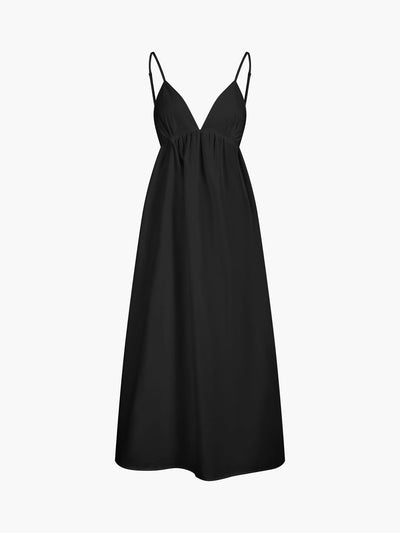 Coastal Open Back Cotton Maxi Dress