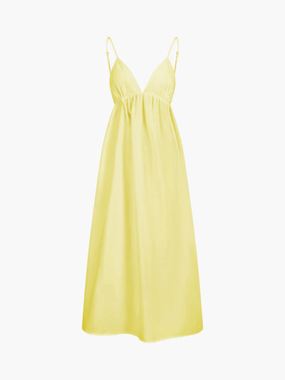 Coastal Open Back Cotton Maxi Dress