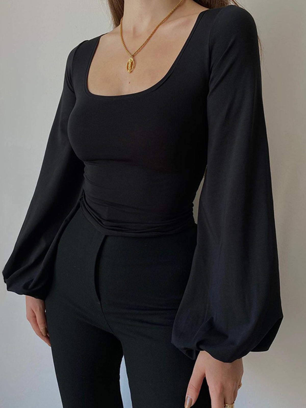 Puff Sleeve Square Neck Blouse 1