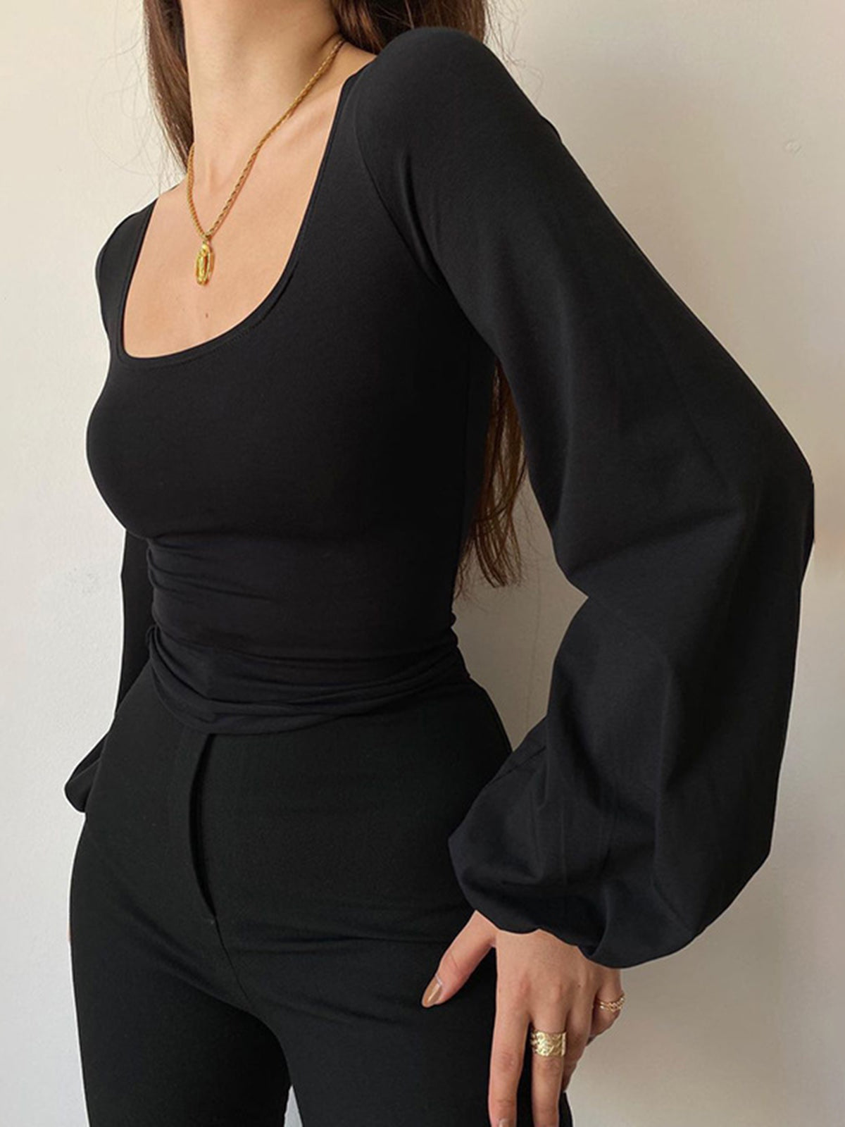 Puff Sleeve Square Neck Blouse 2