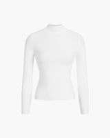 Mock Neck Rib Long Sleeve Knit Top 3