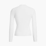 Mock Neck Rib Long Sleeve Knit Top 4