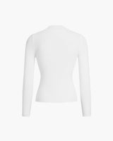 Mock Neck Rib Long Sleeve Knit Top 4