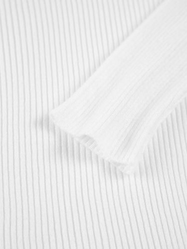 Mock Neck Rib Long Sleeve Knit Top 6