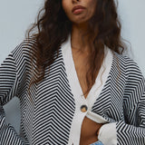 Oversized Herringbone Cardigan 2