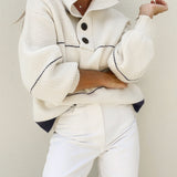 Open Collar Button Up Sweater 2