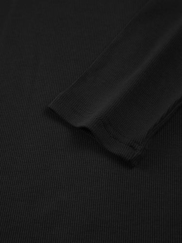 Sliver Lining Contrast Neckline Long Sleeve Top 5