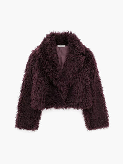 Fuzzy Faux Fur Short Coat-5