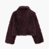 Fuzzy Faux Fur Short Coat-6