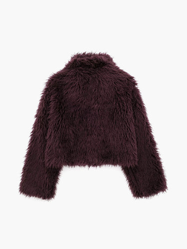 Fuzzy Faux Fur Short Coat-6