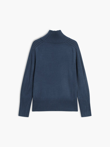 Solid High Neck Knit Sweater 4