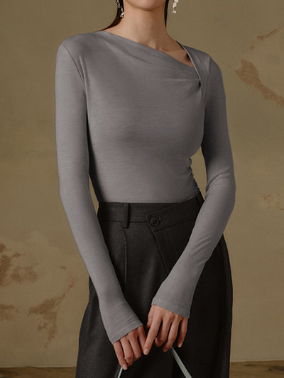 Asymmetric Long Sleeve Top