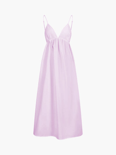 Coastal Open Back Cotton Maxi Dress