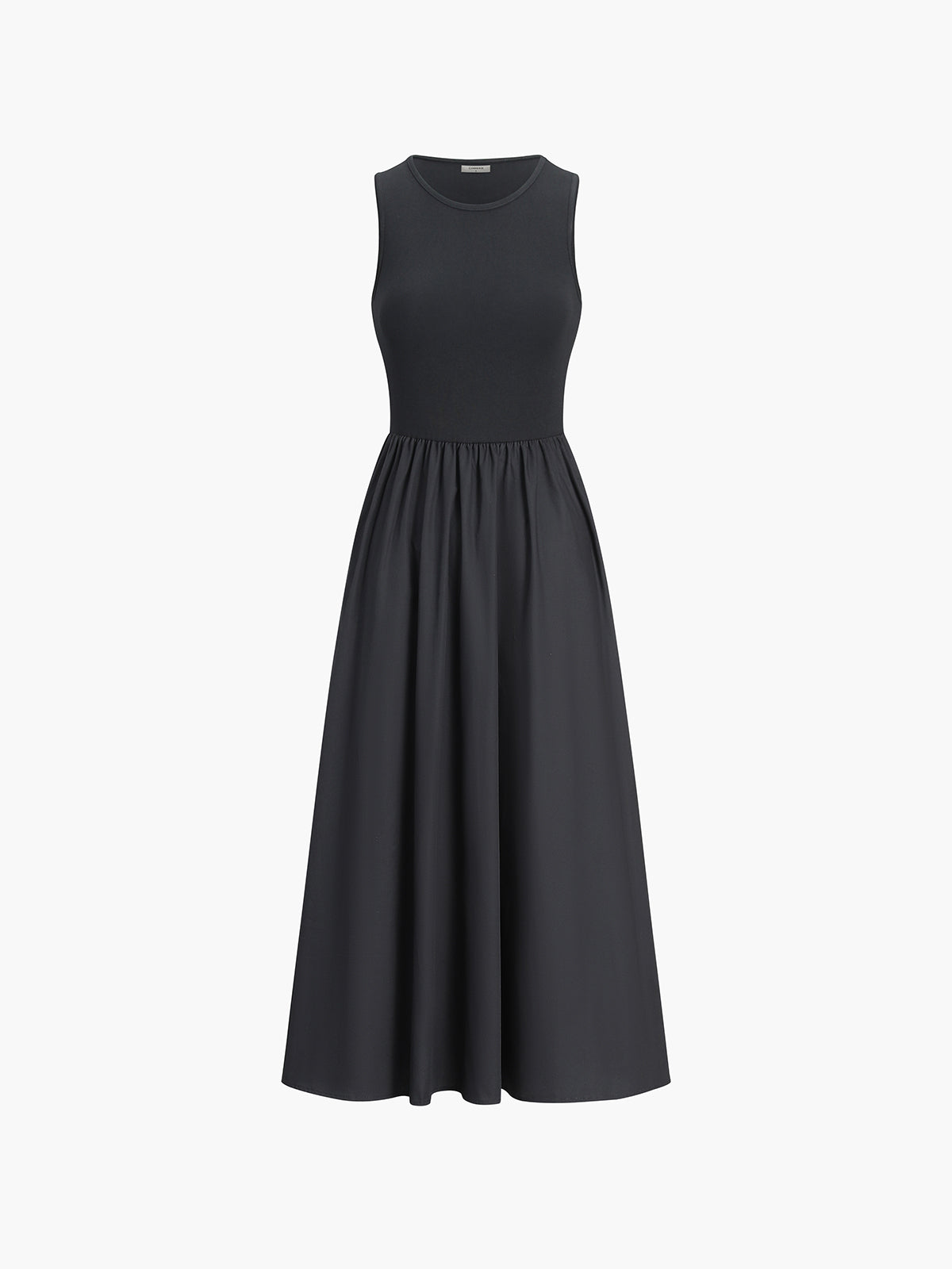 Sleeveless Cotton Blend Maxi Dress