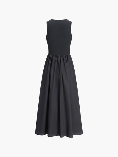 Sleeveless Cotton Blend Maxi Dress