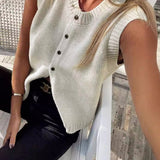 Casual Button Up Sweater Vest 1