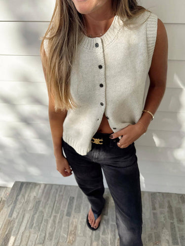 Casual Button Up Sweater Vest 2