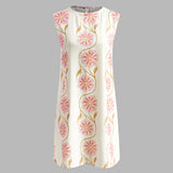 Romantic Print Sleeveless Short Dress-5