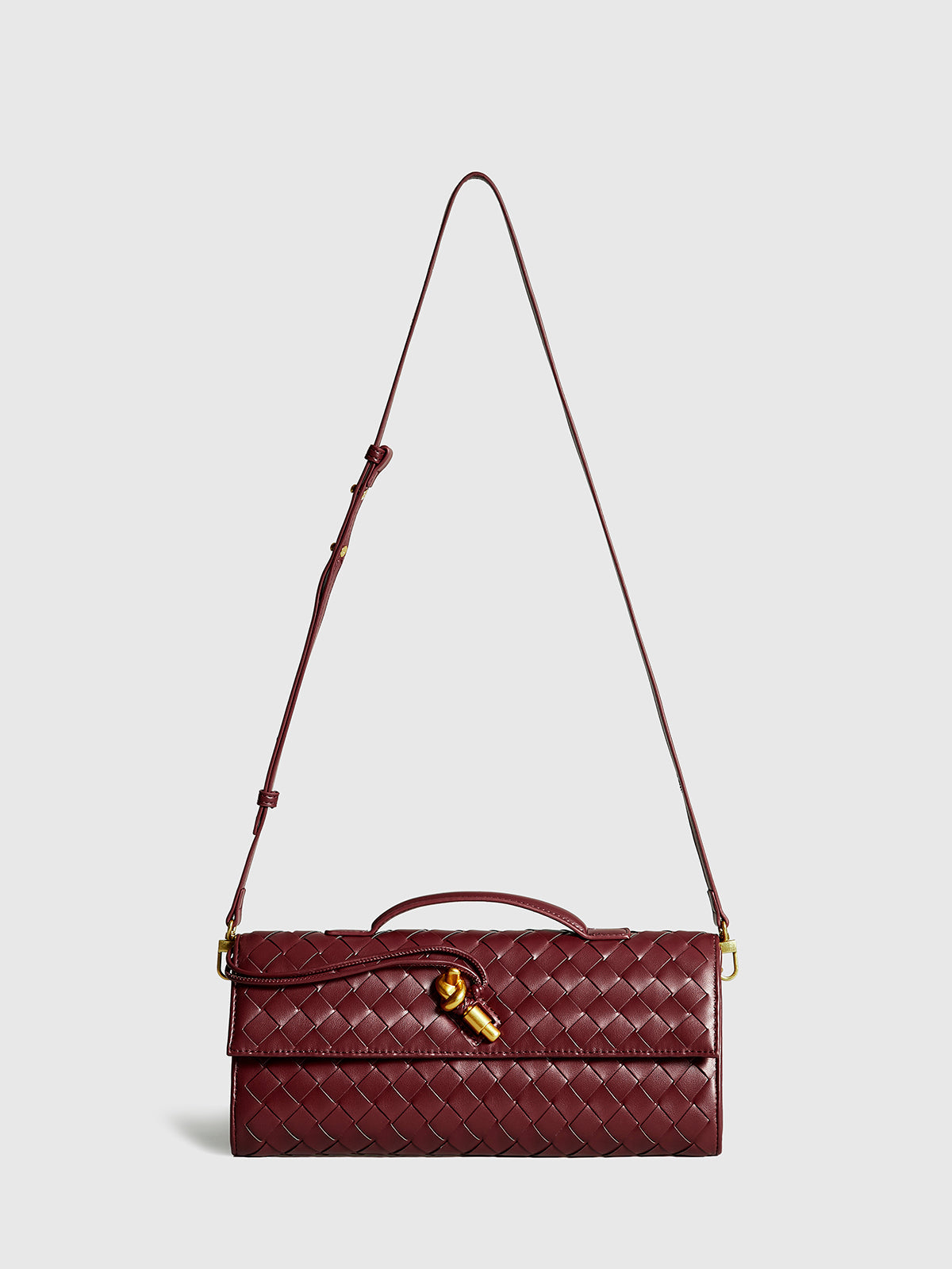 Woven Flap Clutch Handbag