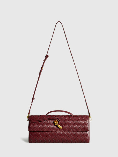 Woven Flap Clutch Handbag