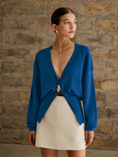 Deep V Knit Cardigan