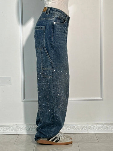 Balloon carpenter shiny denim jeans 1