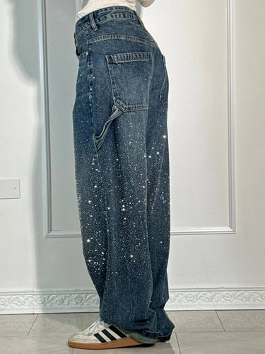 Balloon carpenter shiny denim jeans 2