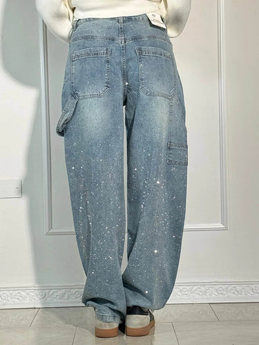 Balloon carpenter shiny denim jeans 5