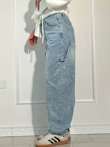 Balloon carpenter shiny denim jeans 6