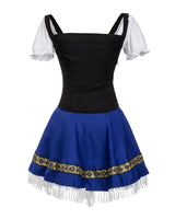 Blue Sexy Women Oktoberfest Dress Ladies Woman Bavarian German Wench Waitress Serving Maid Costume S-3XL Beer Girl Fancy Dress 3