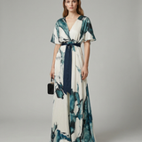 Bohemian Floral Maxi Dress – Elegant Deep V Neck Summer Wedding Guest Outfit 3