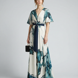 Bohemian Floral Maxi Dress – Elegant Deep V Neck Summer Wedding Guest Outfit 4