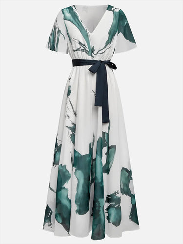 Bohemian Floral Maxi Dress – Elegant Deep V Neck Summer Wedding Guest Outfit 6