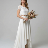 Bohemian Lace Dress – High-Low Design for Outdoor Celebrations 0