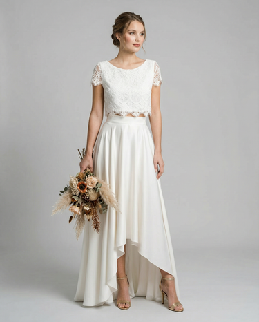 Bohemian Lace Dress – High-Low Design for Outdoor Celebrations 1