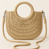 Bohemian Straw Handbag – Natural Texture 0