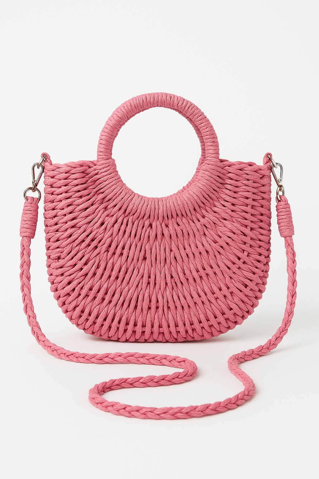Bohemian Straw Handbag – Natural Texture 2