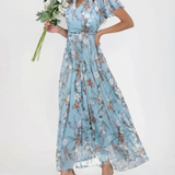 Boho Floral Maxi Dress – Elegant Ruffle Sleeves for Summer Events 2
