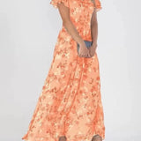 Boho Floral Maxi Dress – Elegant Ruffle Sleeves for Summer Events 6