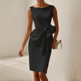 Bow Dress – Elegant Sleeveless Evening Party Dress for Women 1