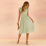 Camilla Midi Dress – Elegant Ruffle Sleeve Design for Wedding Guests and Summer Events 2